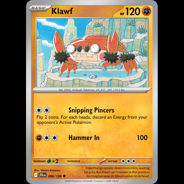 Pokemon TCG Klawf - Journey Together NM sv9-90 reverseHolofoil - Madtoyz
