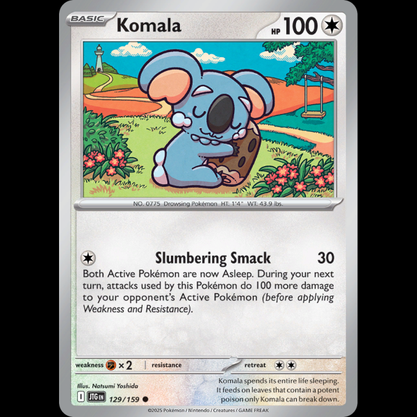 Pokemon TCG Komala - Journey Together NM sv9-129 - Madtoyz Pokemon TCG Komala - Journey Together NM sv9-129 - Madtoyz