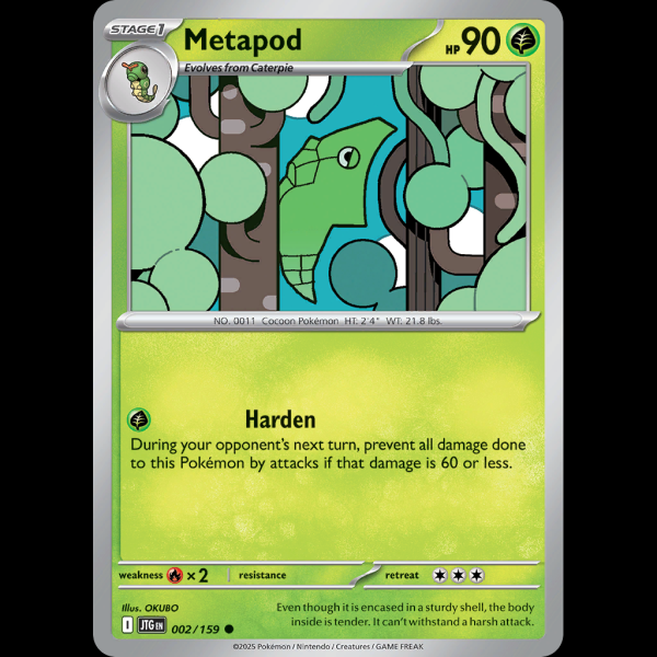 Pokemon TCG Metapod - Journey Together NM sv9-2 - Madtoyz