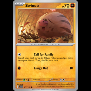 Pokemon TCG Swinub - Journey Together NM sv9-77