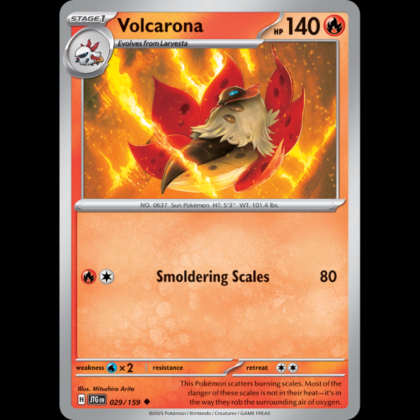 Pokemon TCG Volcarona - Journey Together NM sv9-29 - Madtoyz