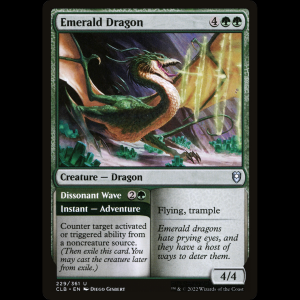 MTG  (Emerald Dragon // Dissonant Wave) Commander Legends: Battle for Baldur's Gate clb#229