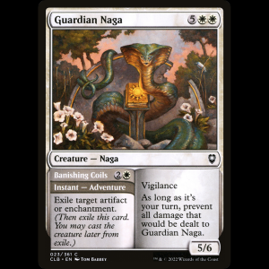 MTG Guardian Naga // Banishing Coils Commander Legends: Battle for Baldur's Gate clb#23