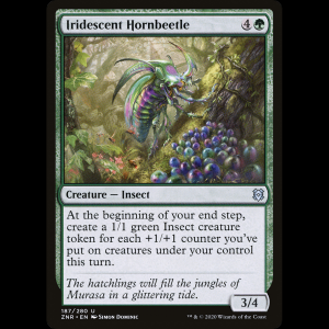 MTG Corniescarabajo iridiscente (Iridescent Hornbeetle) Zendikar Rising znr#187