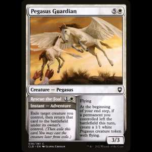 MTG  (Pegasus Guardian // Rescue the Foal) Commander Legends: Battle for Baldur's Gate clb#36