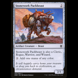 MTG Bestia de carga de piedra tallada (Stonework Packbeast) Zendikar Rising znr#255