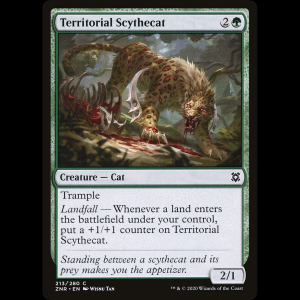 MTG Felinoguadaña territorial (Territorial Scythecat) Zendikar Rising znr#213