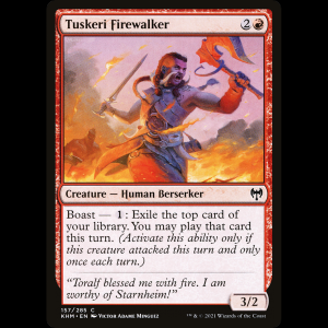 MTG Caminafuego tuskeri (Tuskeri Firewalker) Kaldheim khm#157