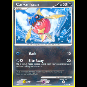 Pokemon TCG Carvanha - Secret Wonders dp3-81
