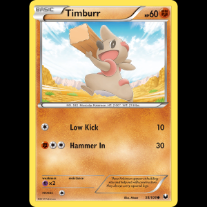 Pokemon TCG Timburr - Dark Explorers bw5-58