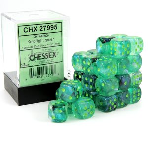 Chessex Dados 12mm Kelp/Light green Luminary Dice D6