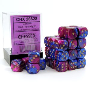 Chessex Dados 12mm Purple/Gold Gemini Dice D6