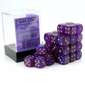 Chessex Dados 12mm Royal Purple/gold Luminary Dice D6