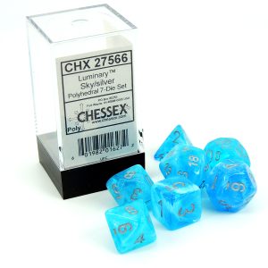 Chessex Dados D7 Menagerie Sky/Silver Luminary