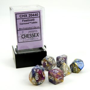 Chessex Dados Festive 10mm Mini Carousel/White D7