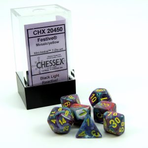 Chessex Dados Festive 10mm Mini Mosaic/Yellow D7