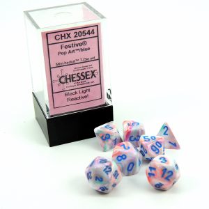 Chessex Dados Festive 10mm Mini Pop Art/Blue D7