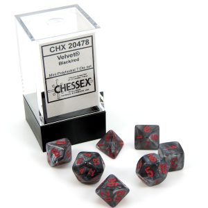 Chessex Dados Velvet 10mm Mini Black/Red D7