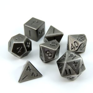 Fan Roll Dados 16mm Antique Silver Metal Dice D7