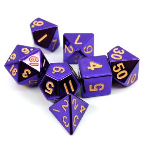 Fan Roll Dados 16mm Purple Painted Metal Dice D7