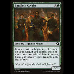 MTG Caballería alumbrada con velas (Candlelit Cavalry) Innistrad: Midnight Hunt mid#175