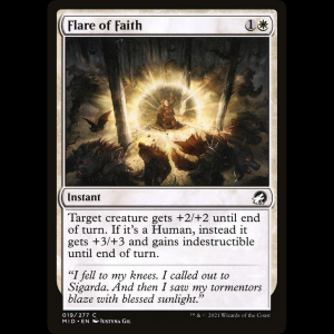 MTG Destello de fe (Flare of Faith) Innistrad: Midnight Hunt mid#19