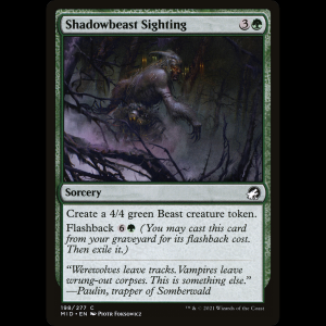 MTG Avistamiento de bestiasoscuras (Shadowbeast Sighting) Innistrad: Midnight Hunt mid#198