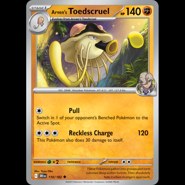 Pokemon TCG Arven's Toedscruel - Destined Rivals sv10-110 - Madtoyz