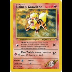 Pokemon TCG Blaine's Growlithe - Gym Heroes gym1-35 unlimited