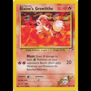 Pokemon TCG Blaine's Growlithe - Gym Heroes gym1-62 unlimited