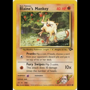 Pokemon TCG Blaine's Mankey - Gym Challenge gym2-63 unlimited