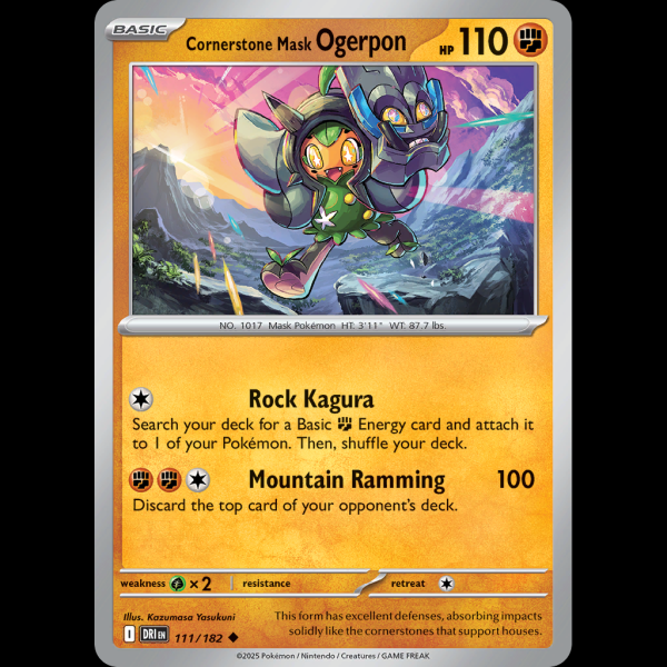 Pokemon TCG Cornerstone Mask Ogerpon - Destined Rivals sv10-111 - Madtoyz