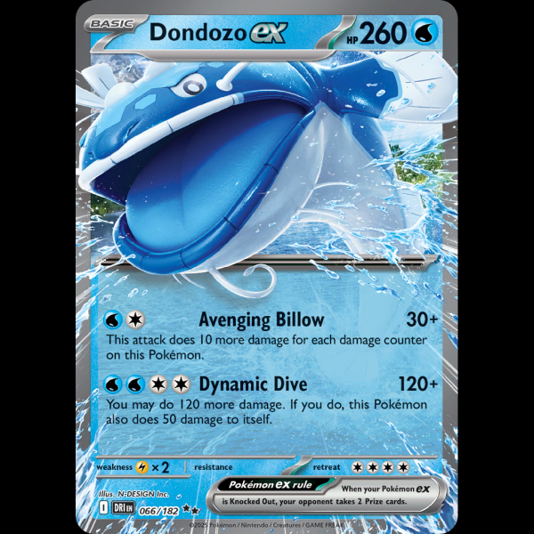 Pokemon TCG Dondozo ex - Destined Rivals sv10-66 holofoil - Madtoyz