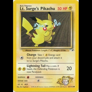 Pokemon TCG Lt. Surge's Pikachu - Gym Heroes gym1-81 unlimited