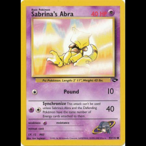 Pokemon TCG Sabrina's Abra - Gym Challenge gym2-93 unlimited