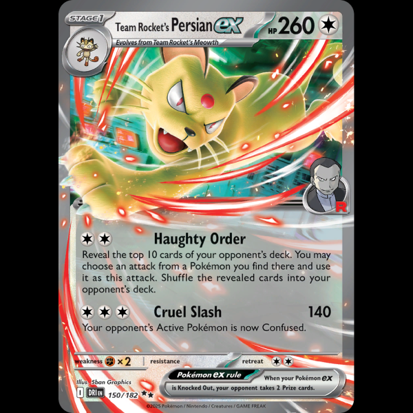 Pokemon TCG Team Rocket's Persian ex - Destined Rivals sv10-150 holofoil -  Madtoyz