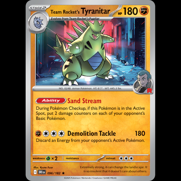 Pokemon TCG Team Rocket's Tyranitar - Destined Rivals sv10-96 holofoil -  Madtoyz
