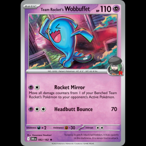 Pokemon TCG Team Rocket's Wobbuffet - Destined Rivals sv10-82 holofoil