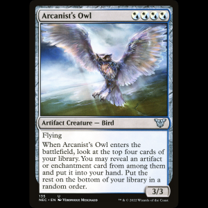 MTG Arcanist's Owl Neon Dynasty Commander nec#135