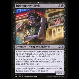 MTG Discourtesy Clerk Unfinity unf#70