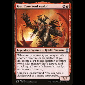 MTG Gut, True Soul Zealot Commander Legends: Battle for Baldur's Gate clb#180