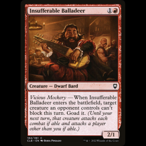 MTG Insufferable Balladeer Commander Legends: Battle for Baldur's Gate clb#184