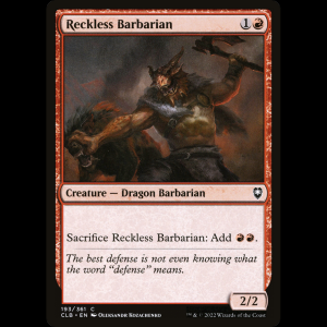 MTG Reckless Barbarian Commander Legends: Battle for Baldur's Gate clb#193