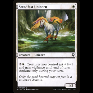 MTG Steadfast Unicorn Commander Legends: Battle for Baldur's Gate clb#44