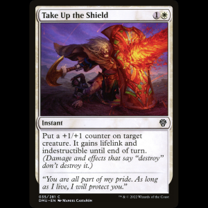 MTG Tomar el escudo (Take Up the Shield) Dominaria United dmu#35