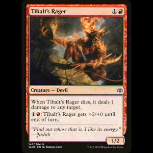 MTG ティボルトの憤怒鬼 (Tibalt's Rager) War of the Spark war#147