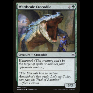 MTG 護法鱗のクロコダイル (Wardscale Crocodile) War of the Spark war#183
