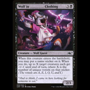 MTG Wolf in _____ Clothing Unfinity unf#95