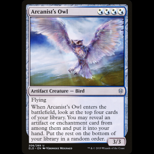 MTG Búho del arcanista (Arcanist's Owl) Throne of Eldraine eld#206