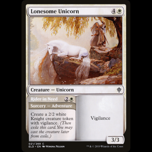 MTG  (Lonesome Unicorn // Rider in Need) Throne of Eldraine eld#21